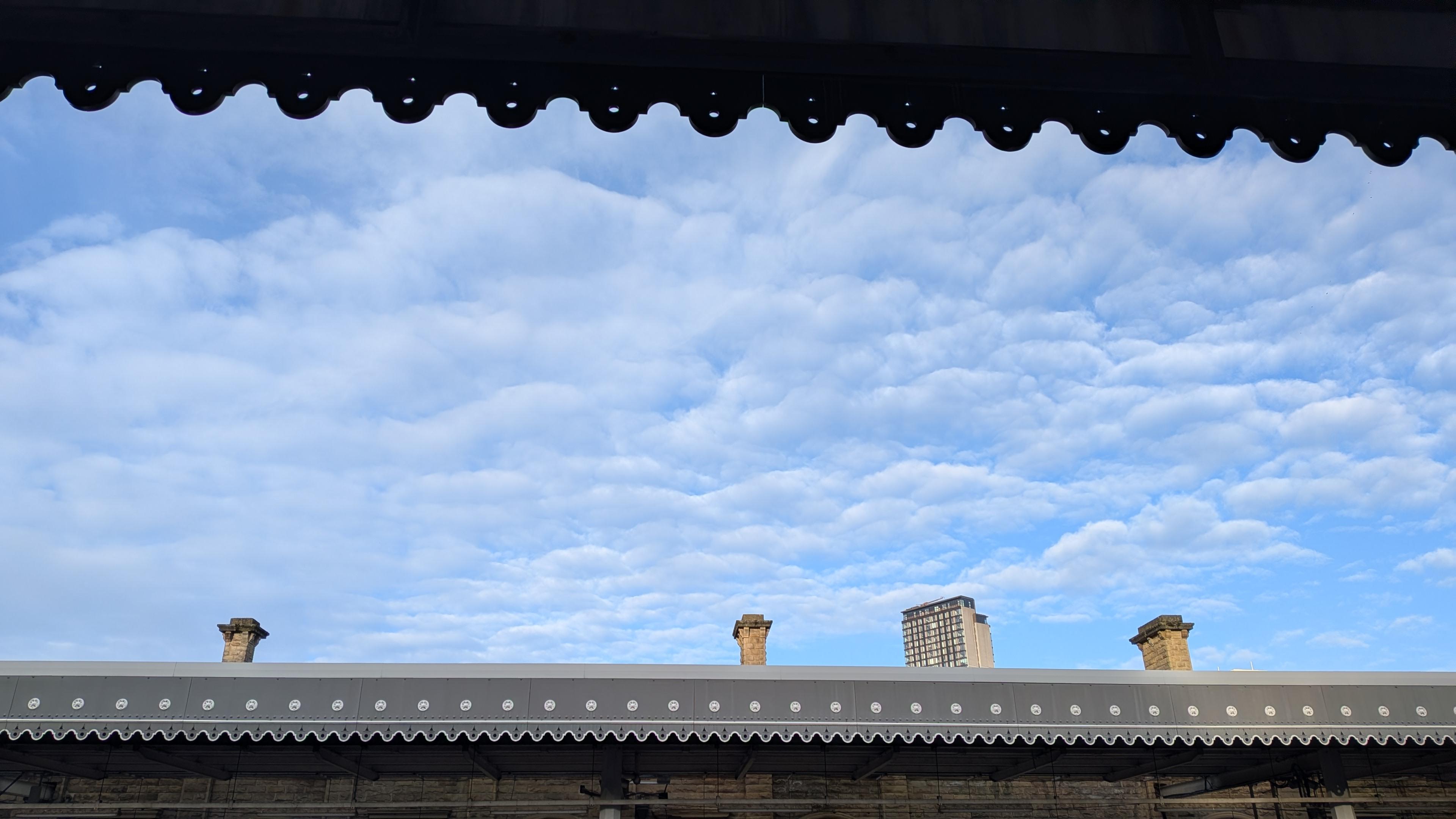 Fluffy clouds in a sky
